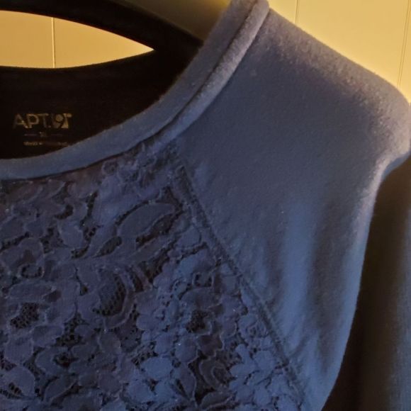 APT. 9 Lace Front Sweatshirt - Picture 3 of 7